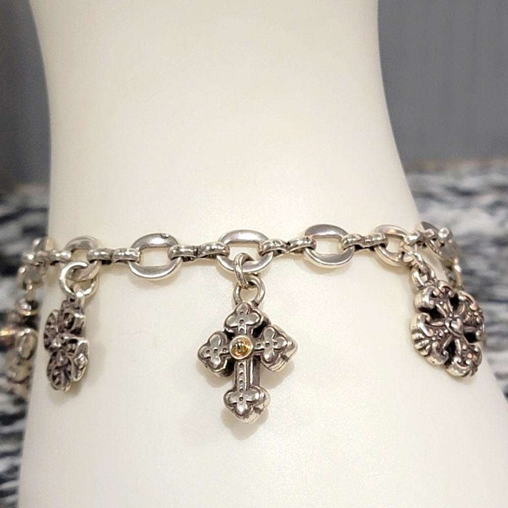 BRIGHTON RETIRED ETERNITY CROSS CHARM BRACELET NWOT - Picture 2 of 6